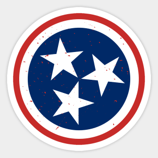 Retro Tennessee State Flag // Vintage Tennessee Grunge Emblem Sticker